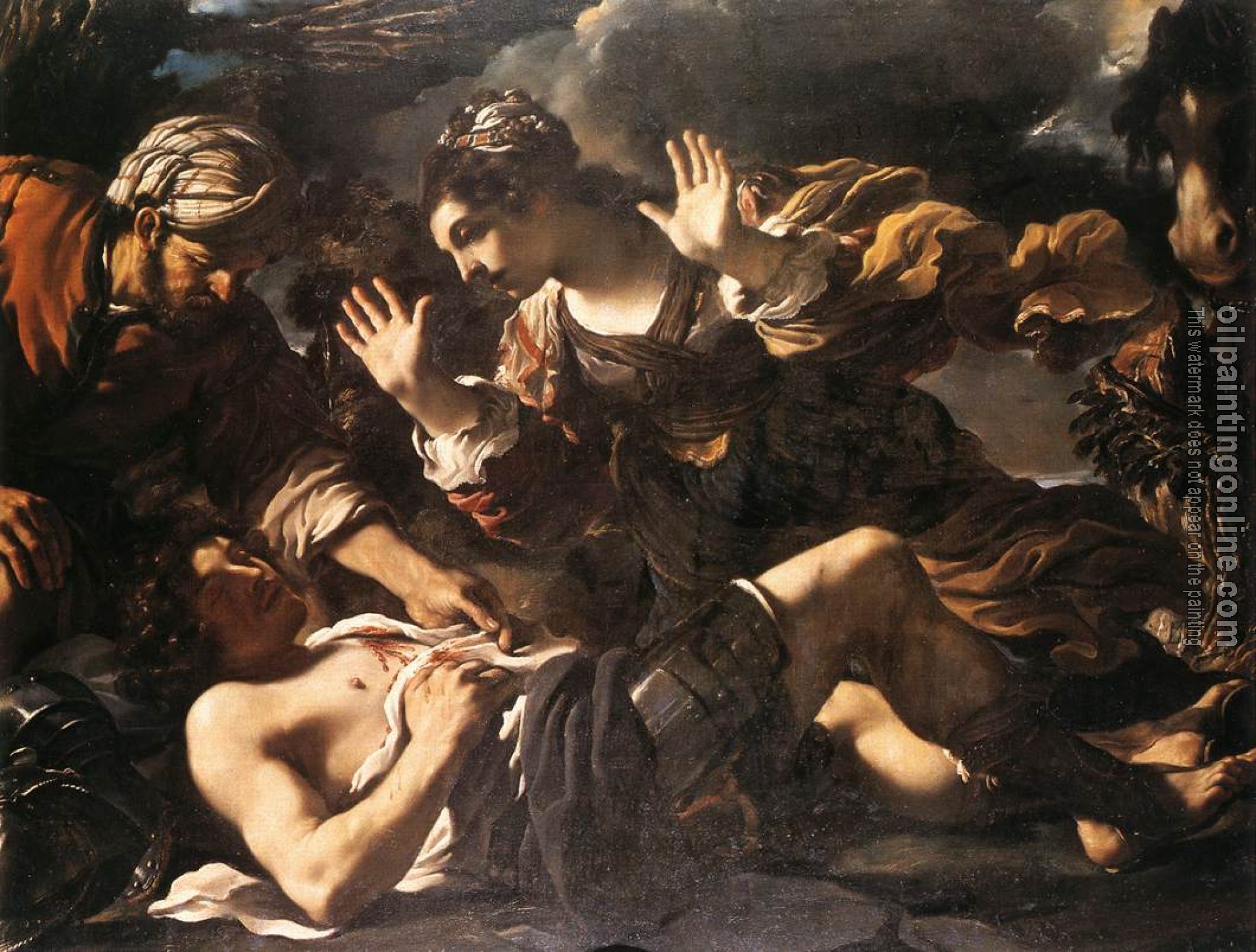 Guercino - Ermina Finds the Wounded Tancred